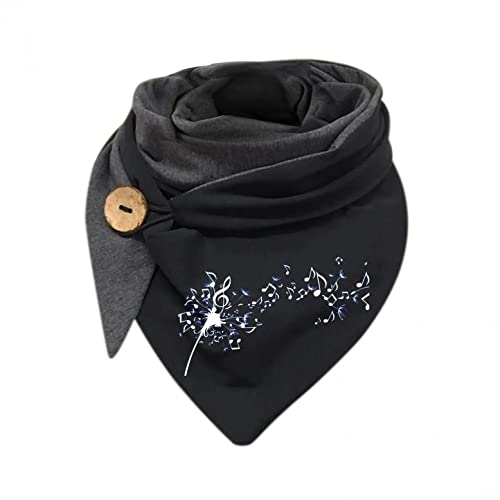 CCOOfhhc Dreieckschal Damen Winter Mit Knopf Loop Schal Kaschmir Schwarz Baumwolle Flauschig XXL Baumwollschals Winterschal Weich übergroßer Weiß Deckenschal Warm Wickelschal von CCOOfhhc
