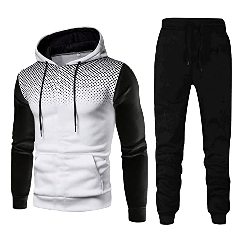 CCOOfhhc Fitnessanzug Herren Joggingsuit Herren Trainingsanzug Sportanzug Fitness Streetwear Hoodie-Sporthose Frühling Winter Einfarbig Langarm 2-teiliges Jogginganzug Set Sweatjacke mit Jogginghose von CCOOfhhc