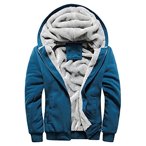 CCOOfhhc Gefütterte Sweatjacke Herren Winterjacke Modern Mit Kapuze Herrenjacke Steppjacke Übergangsjacke Leicht Plüschjacke Teddy Winter Große Größe Übergangsjacken Sportlich Leichte Warm Jacke von CCOOfhhc