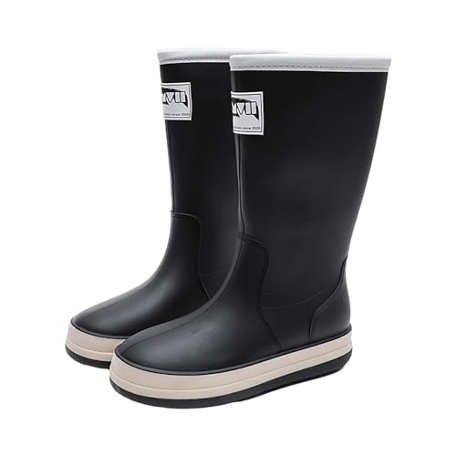 CCOOfhhc Gummistiefel Damen, Wasserdicht Regenstiefel Glitzer Hohe Regenschuhe Leicht Wasserfeste Stiefel Outdoor Boots Rutschfest Gartenschuhe Frauen Rain Boots von CCOOfhhc