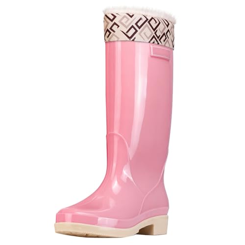 CCOOfhhc Gummistiefel Damen Festival Glitzer Regenstiefel Leicht Hohe Regenschuhe Rutschfest Gummistiefel Wasserdicht Wasserfeste Stiefel Outdoor Rain Boots Herren Gartenschuhe von CCOOfhhc