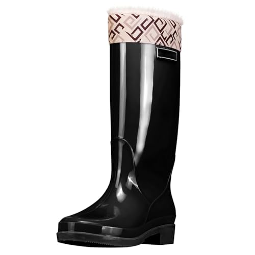CCOOfhhc Gummistiefel Damen Festival Glitzer Regenstiefel Leicht Hohe Regenschuhe Rutschfest Gummistiefel Wasserdicht Wasserfeste Stiefel Outdoor Rain Boots Herren Gartenschuhe von CCOOfhhc