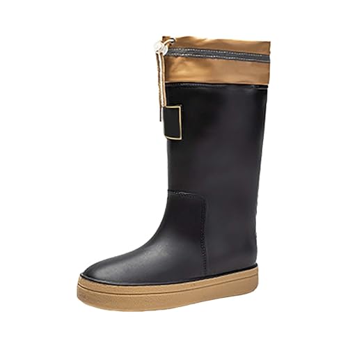 CCOOfhhc Gummistiefel Damen Festival Wasserdicht Regenstiefel Leicht Hohe Boots Rutschfest Gummistiefel Glitzer Regenschuhe Outdoor Angelstiefel Frauen Gartenschuhe von CCOOfhhc