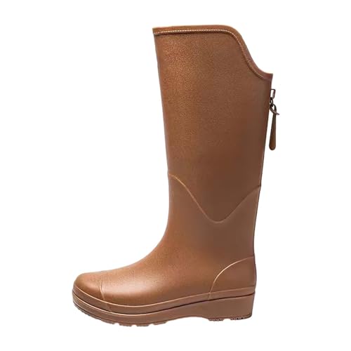 CCOOfhhc Gummistiefel Damen Gartenarbeit Mode Rutschfest Regenstiefel Outdoor Hohe Boots Glitzer Wasserfeste Stiefel Leicht Gummistiefel Wasserdicht Arbeitsschuhe Frauen Rain Boots von CCOOfhhc