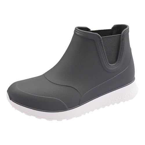 CCOOfhhc Gummistiefel Damen Halbhoch Wasserdicht Gummistiefel Flach Rutschfest Stiefeletten Angelstiefel Bequem Regenstiefel Regenschuhe Damenschuhe Leicht Gartenschuhe Kurz Arbeitsschuhe von CCOOfhhc