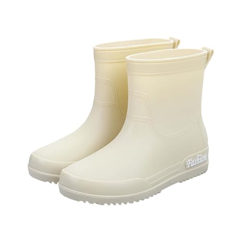 CCOOfhhc Gummistiefel Damen Halbhoch Wasserdicht Regenschuhe Flach Rutschfest Regenstiefel Gartenschuhe Unisex Stiefeletten Gummistiefel Arbeitsschuhe Leicht Damenschuhe Bequem Angelstiefel von CCOOfhhc