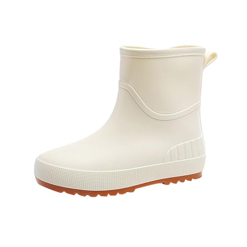 CCOOfhhc Gummistiefel Damen Halbhoch Wasserdicht Regenstiefel Flach Rutschfest Regenschuhe Arbeitsschuhe Bequem Gummistiefel Stiefeletten Angelstiefel Kurz Damenschuhe Leicht Gartenschuhe von CCOOfhhc