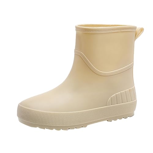 CCOOfhhc Gummistiefel Damen Halbhoch Wasserdicht Regenstiefel Flach Rutschfest Regenschuhe Arbeitsschuhe Bequem Gummistiefel Stiefeletten Angelstiefel Kurz Damenschuhe Leicht Gartenschuhe von CCOOfhhc