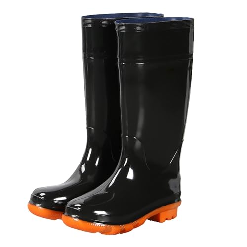 CCOOfhhc Gummistiefel Damen Hohe Schwarz Leicht Boots Wasserdicht Hohe Gummistiefel Rutschfest Regenstiefel Glitzer Wasserfeste Stiefel Outdoor Arbeitsschuhe Frauen Gartenschuhe von CCOOfhhc
