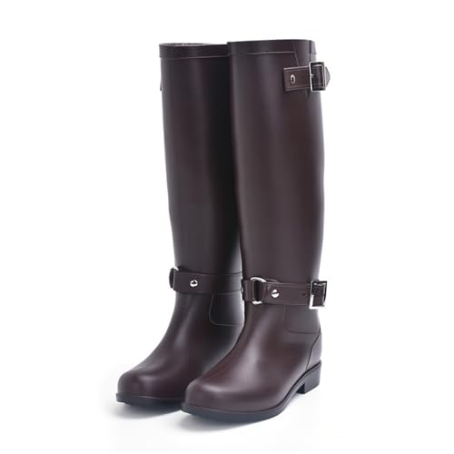 CCOOfhhc Gummistiefel Damen Hohe Schwarz Leicht Regenschuhe Outdoor Hohe Regenstiefel Glitzer Wasserfeste Stiefel Wasserdicht Gummistiefel Rutschfest Arbeitsschuhe Frauen Rain Boots von CCOOfhhc
