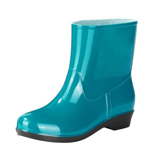 CCOOfhhc Gummistiefel Damen Hohe Schwarz Wasserdicht Boots Leicht Hohe Gummistiefel Outdoor Regenstiefel Rutschfest Regenschuhe Glitzer Arbeitsschuhe Frauen Angelstiefel von CCOOfhhc