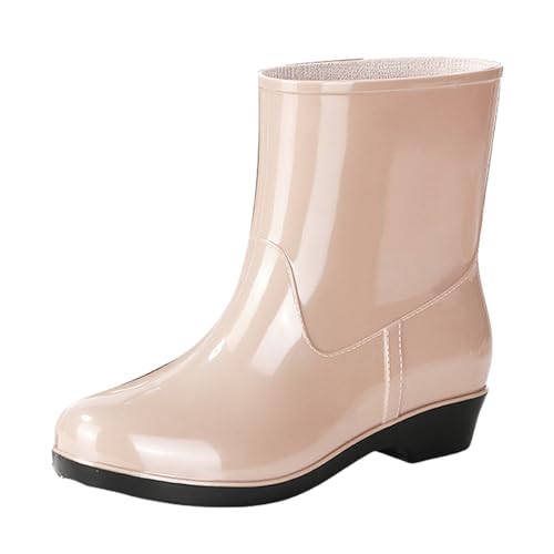 CCOOfhhc Gummistiefel Damen Hohe Schwarz Wasserdicht Boots Leicht Hohe Gummistiefel Outdoor Regenstiefel Rutschfest Regenschuhe Glitzer Arbeitsschuhe Frauen Angelstiefel von CCOOfhhc