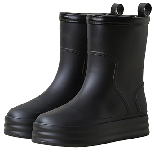CCOOfhhc Gummistiefel Damen Hohe Schwarz Wasserdicht Regenstiefel Glitzer Hohe Gummistiefel Rutschfest Regenschuhe Outdoor Boots Leicht Gartenschuhe Herren Angelstiefel von CCOOfhhc