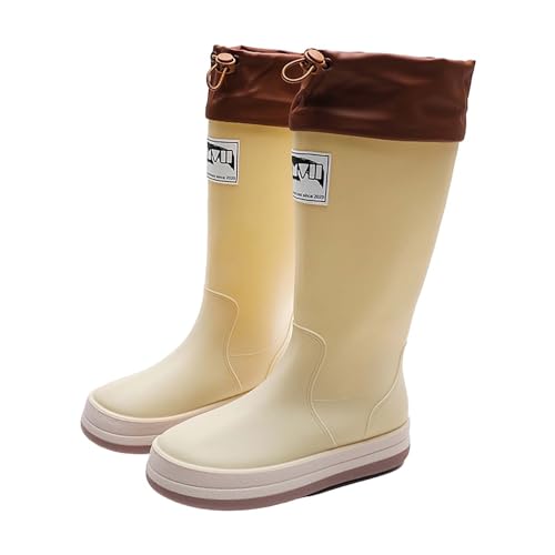 CCOOfhhc Gummistiefel Damen Wasserdicht Wasserdicht Gummistiefel Outdoor Hohe Regenstiefel Rutschfest Boots Leicht Regenschuhe Glitzer Angelstiefel Frauen Rain Boots von CCOOfhhc