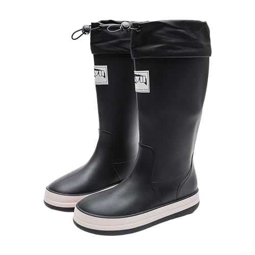 CCOOfhhc Gummistiefel Damen Wasserdicht Wasserdicht Gummistiefel Outdoor Hohe Regenstiefel Rutschfest Boots Leicht Regenschuhe Glitzer Angelstiefel Frauen Rain Boots von CCOOfhhc