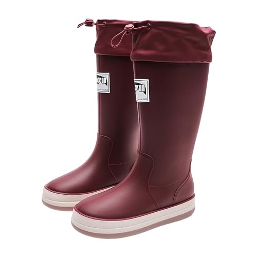 CCOOfhhc Gummistiefel Damen Wasserdicht Wasserdicht Gummistiefel Outdoor Hohe Regenstiefel Rutschfest Boots Leicht Regenschuhe Glitzer Angelstiefel Frauen Rain Boots von CCOOfhhc