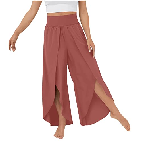 CCOOfhhc Haremshose Damen Sporthose Yogahosen Schlitz Hose Baggy Hippie Boho Pumphose Pluderhose Hosen mit Elastisch Bund Sweatshose Streifen Sweatpants Elastischer Jogginghose von CCOOfhhc