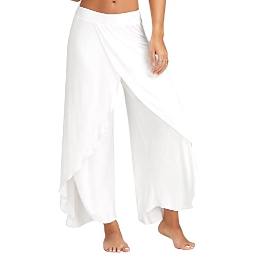 CCOOfhhc Haremshose Damen Sporthose Yogahosen Schlitz Hose Baggy Hippie Boho Pumphose Pluderhose Hosen mit Elastisch Bund Sweatshose Streifen Sweatpants Elastischer Jogginghose von CCOOfhhc