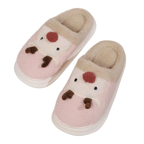 CCOOfhhc Hausschuhe Damen Herren Winter Plüsch Filzpantoffeln Bequeme Frauen Warm Hausschlappen Pantoffeln Unisex Rutschfeste Slippers von CCOOfhhc