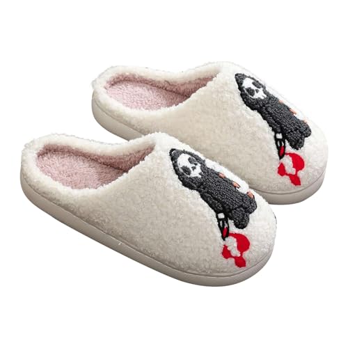 CCOOfhhc Hausschuhe Damen Herren Winter Plüsch Slippers Bequeme Frauen Warm Filzpantoffeln Hausschlappen Unisex Rutschfeste Pantoffeln von CCOOfhhc