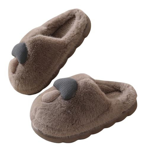 CCOOfhhc Hausschuhe Damen Herren Winter Warme Plüsch Slippers Rutschfeste Unisex Bequeme Filzpantoffeln Hausschlappen Frauen Warm Pantoffeln von CCOOfhhc