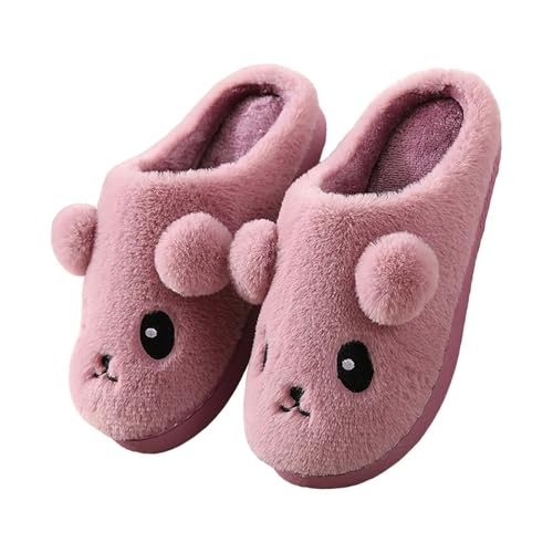 CCOOfhhc Hausschuhe Damen-Winter Plüsch Filzpantoffeln Rutschfeste Frauen Warm Pantoffeln Hausschlappen Unisex Bequeme Slippers von CCOOfhhc