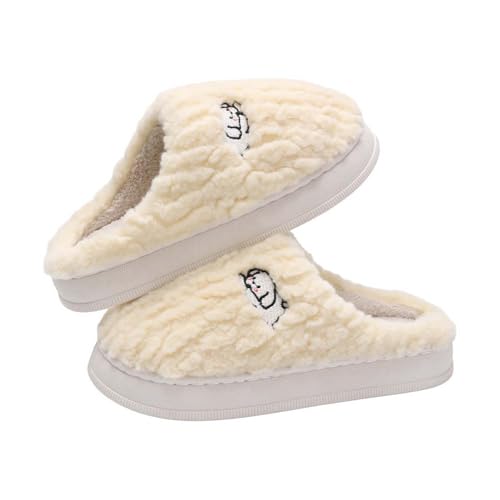 CCOOfhhc Hausschuhe Damen-Winter Plüsch Filzpantoffeln Warm Unisex Bequeme Hausschlappen Pantoffeln Frauen Rutschfeste Slippers von CCOOfhhc