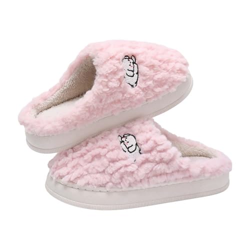 CCOOfhhc Hausschuhe Damen-Winter Plüsch Filzpantoffeln Warm Unisex Bequeme Hausschlappen Pantoffeln Frauen Rutschfeste Slippers von CCOOfhhc