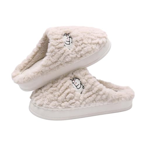 CCOOfhhc Hausschuhe Damen-Winter Plüsch Hausschlappen Bequeme Frauen Warm Pantoffeln Filzpantoffeln Unisex Rutschfeste Slippers von CCOOfhhc