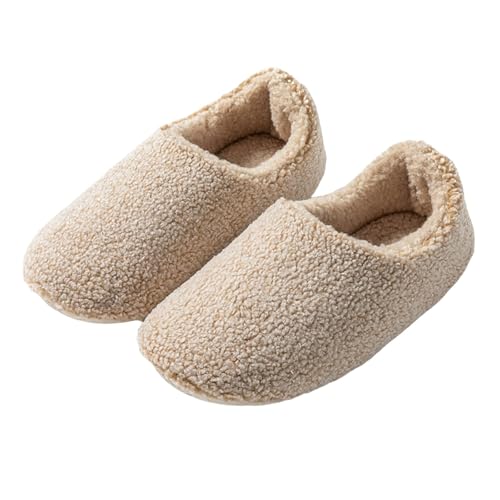 CCOOfhhc Hausschuhe Damen-Winter Plüsch Pantoffeln Bequeme Frauen Warm Hausschlappen Slippers Unisex Rutschfeste Filzpantoffeln von CCOOfhhc