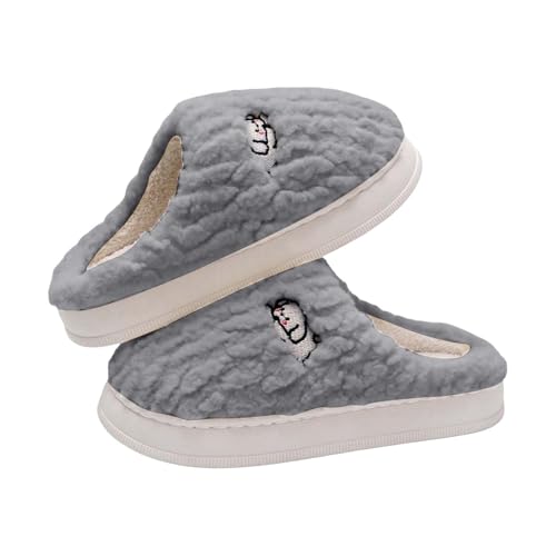 CCOOfhhc Hausschuhe Damen Winter Plüsch Pantoffeln Warm Unisex Bequeme Hausschlappen Slippers Frauen Rutschfeste Filzpantoffeln von CCOOfhhc