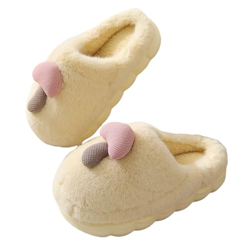 CCOOfhhc Hausschuhe Damen Winter Plüsch Slippers Bequeme Unisex Warm Filzpantoffeln Hausschlappen Frauen Rutschfeste Pantoffeln von CCOOfhhc