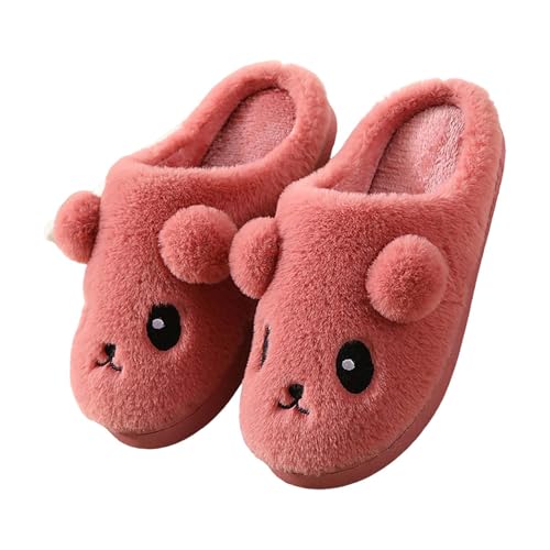 CCOOfhhc Hausschuhe Damen-Winter Plüsch Slippers Warm Unisex Rutschfeste Pantoffeln Filzpantoffeln Frauen Bequeme Hausschlappen von CCOOfhhc