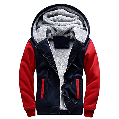 CCOOfhhc Herren Fleecejacke Full Zip Kapuzenpullover Winter Sweatjacke mit Kapuze Gefütterte Hoodie Männer Kapuzenjacke Reißverschluss Warm Fleece-Innenseite Mit Plus Dicke Hoodies von CCOOfhhc