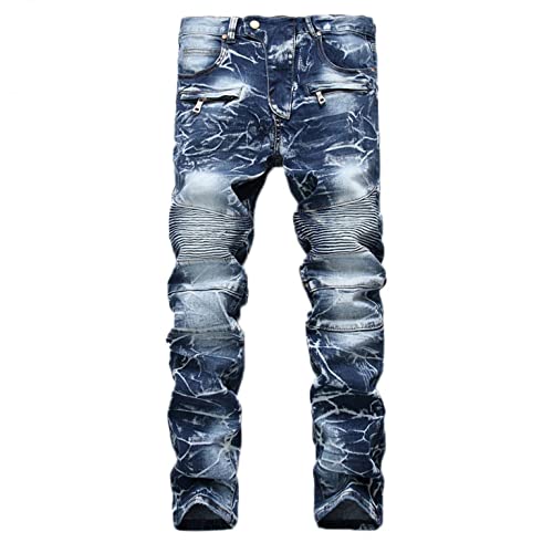 CCOOfhhc Herren Jeans Hose Regular Fit Bootcut Männer Jeanshose Denim Stretch Baumwolle Schwarz Blau Denim Herrenjeans Washed Denimjeans von CCOOfhhc