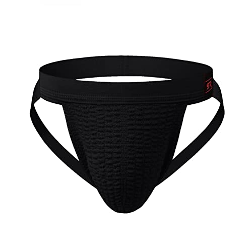 CCOOfhhc Herren Jockstrap Männer Jock Strap Sexy String Unterwäsche Atmungsaktiv Sommer Einfarbig Tanga Baumwolle Sport Underwear Retroshorts mit Halbem Rücken Sexy Pouch Unterhose von CCOOfhhc