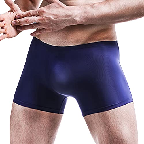 CCOOfhhc Herren Sexy Sommer Dünne Transparente Eisseide Boxer Atmungsaktive Taille Nahtlose Höschen Unterwäsche Unterhosen Slip Briefs Boxershorts Einfarbig Weiche Sport Shorts Retroshort von CCOOfhhc