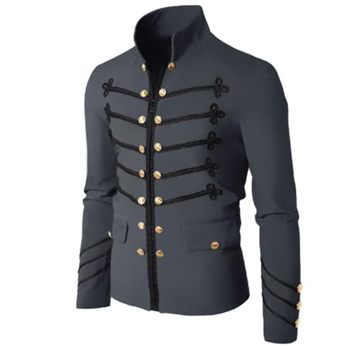CCOOfhhc Herren Steampunk Mantel Gothic Retro Jacke Barock Punk Steampunk Vintage Viktorianischen Langer Kostüm Cosplay Kostüm Smoking Uniform Renaissance Jacke von CCOOfhhc