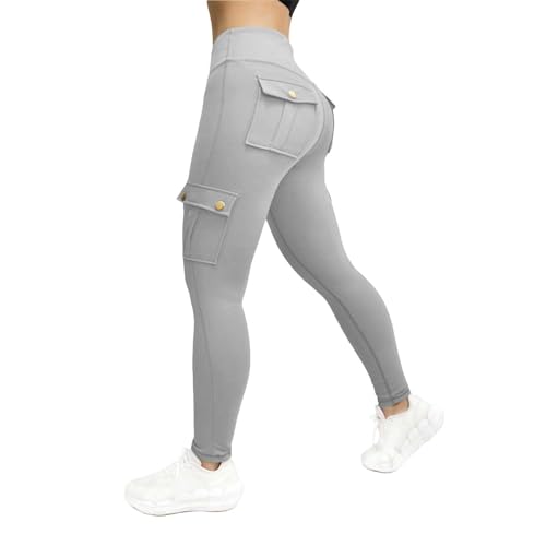 CCOOfhhc Leggings Mit Taschen Damen Bunt Cargo-Leggings Sportleggins Bauchweg Weiche Yogahose Hohe Taille Fitness Hosen Slim Fit Sport Leggins Blickdicht Cargo Fitnesshose Laufhose Gym Sporthose von CCOOfhhc