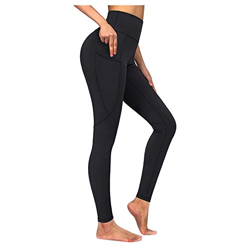 CCOOfhhc Leggins Blickdicht Schwarz Mit Tasche: Frauen Thermo Leggings Winter Strumpfhosen Slim Fit Stretch Yogahose High Waist Fitness Laufhose Einfarbig Elegant Fitness Yoga Sportleggins von CCOOfhhc