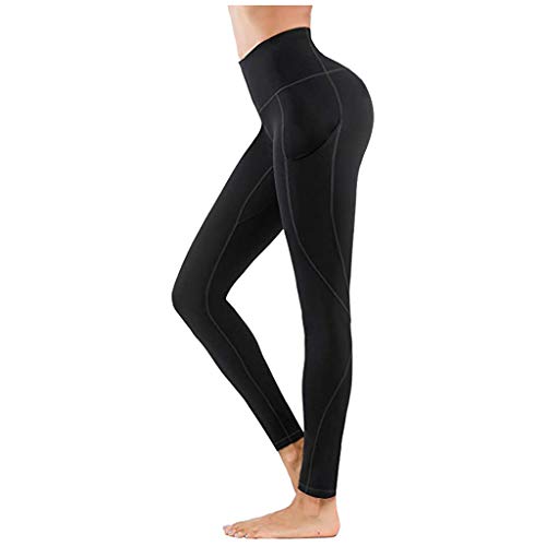 CCOOfhhc Leggins Blickdicht Schwarz Mit Tasche: Frauen Thermo Leggings Winter Strumpfhosen Slim Fit Stretch Yogahose High Waist Fitness Laufhose Einfarbig Elegant Fitness Yoga Sportleggins von CCOOfhhc