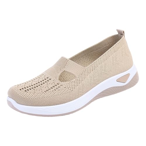 CCOOfhhc Orthopädische Damen Sneaker Bequem & Atmungsaktiv | Slip-On Walkingschuhe mit Mesh-Obermaterial für Sommer 2025 | Leicht, rutschfest & Flache Sohle | Turnschuhe Damen Laufschuhe von CCOOfhhc