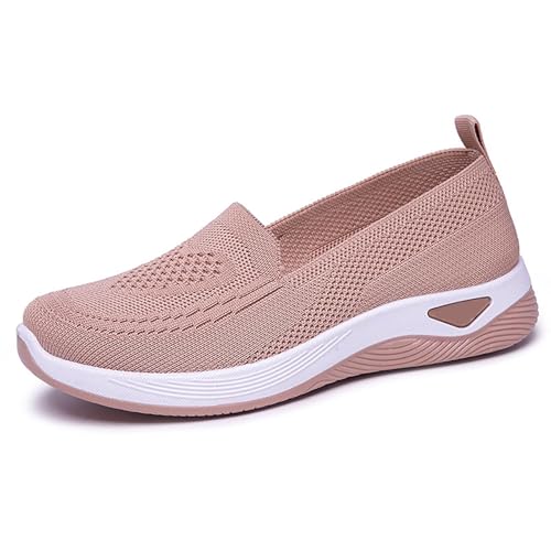 CCOOfhhc Orthopädische Damen Sneaker Bequem & Atmungsaktiv | Slip-On Walkingschuhe mit Mesh-Obermaterial für Sommer 2025 | Leicht, rutschfest & Flache Sohle | Vermascht Sneaker Sommer von CCOOfhhc