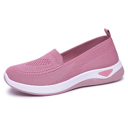 CCOOfhhc Orthopädische Damen Sneaker Bequem & Atmungsaktiv | Slip-On Walkingschuhe mit Mesh-Obermaterial für Sommer 2025 | Leicht, rutschfest & Flache Sohle | Vermascht Sneaker Sommer von CCOOfhhc