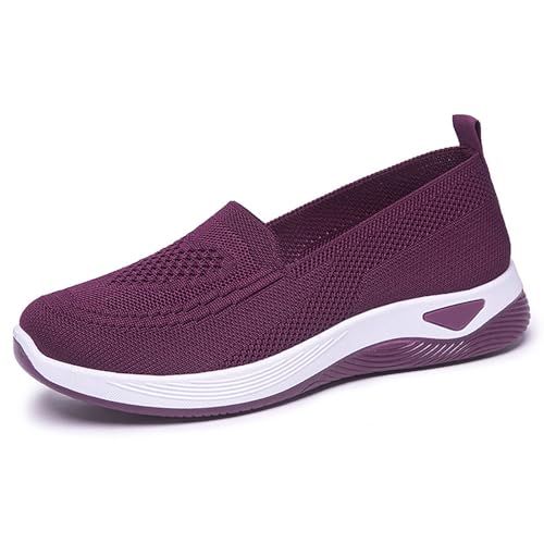 CCOOfhhc Orthopädische Damen Sneaker Bequem & Atmungsaktiv | Slip-On Walkingschuhe mit Mesh-Obermaterial für Sommer 2025 | Leicht, rutschfest & Flache Sohle | Vermascht Sneaker Sommer von CCOOfhhc