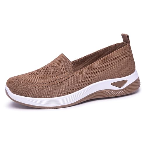 CCOOfhhc Orthopädische Damen Sneaker Bequem & Atmungsaktiv | Slip-On Walkingschuhe mit Mesh-Obermaterial für Sommer 2025 | Leicht, rutschfest & Flache Sohle | Vermascht Sneaker Sommer von CCOOfhhc