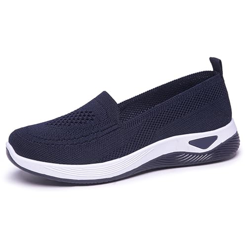CCOOfhhc Orthopädische Damen Sneaker Bequem & Atmungsaktiv | Slip-On Walkingschuhe mit Mesh-Obermaterial für Sommer 2025 | Leicht, rutschfest & Flache Sohle | Vermascht Sneaker Sommer von CCOOfhhc