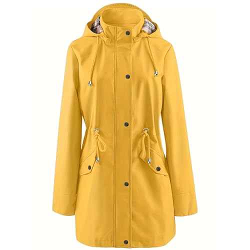 CCOOfhhc Regenjacke Ultraleicht Damen Zipper Elegant Regenmantel Softshelljacke Ultraleicht Leicht Große Größen Sportjacke Windbreaker Dünne Lang Mit Kapuze Wasserdicht Regenbekleidung Übergangsjacke von CCOOfhhc