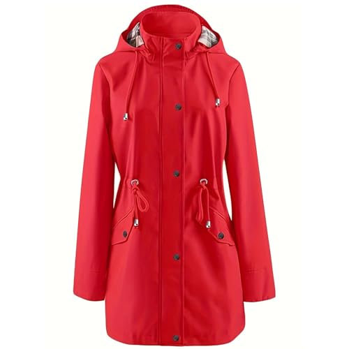 CCOOfhhc Regenjacke Ultraleicht Damen Zipper Elegant Regenmantel Softshelljacke Ultraleicht Leicht Große Größen Sportjacke Windbreaker Dünne Lang Mit Kapuze Wasserdicht Regenbekleidung Übergangsjacke von CCOOfhhc