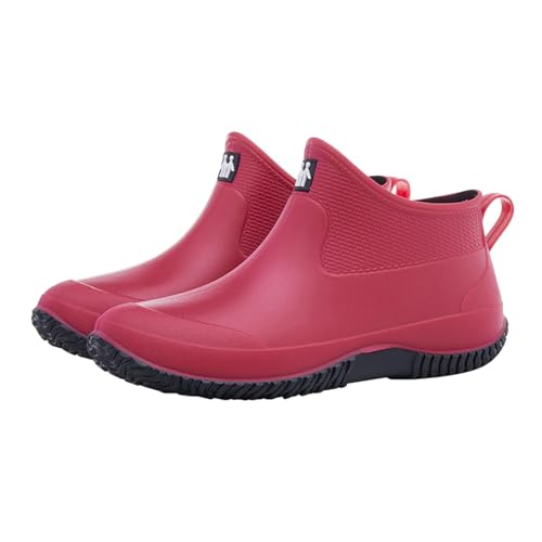 CCOOfhhc Regenschuhe Damen Wasserdicht Bequem Gummistiefel Flach Rutschfest Regenstiefel Angelstiefel Kurz Regenschuhe Stiefeletten Gartenschuhe Leicht Arbeitsschuhe Unisex Damenschuhe von CCOOfhhc